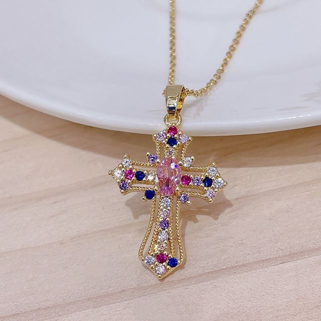 Luxury Zircon Cross Necklace - Thee Gift