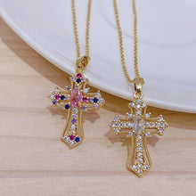 Load image into Gallery viewer, Luxury Zircon Cross Necklace - Thee Gift
